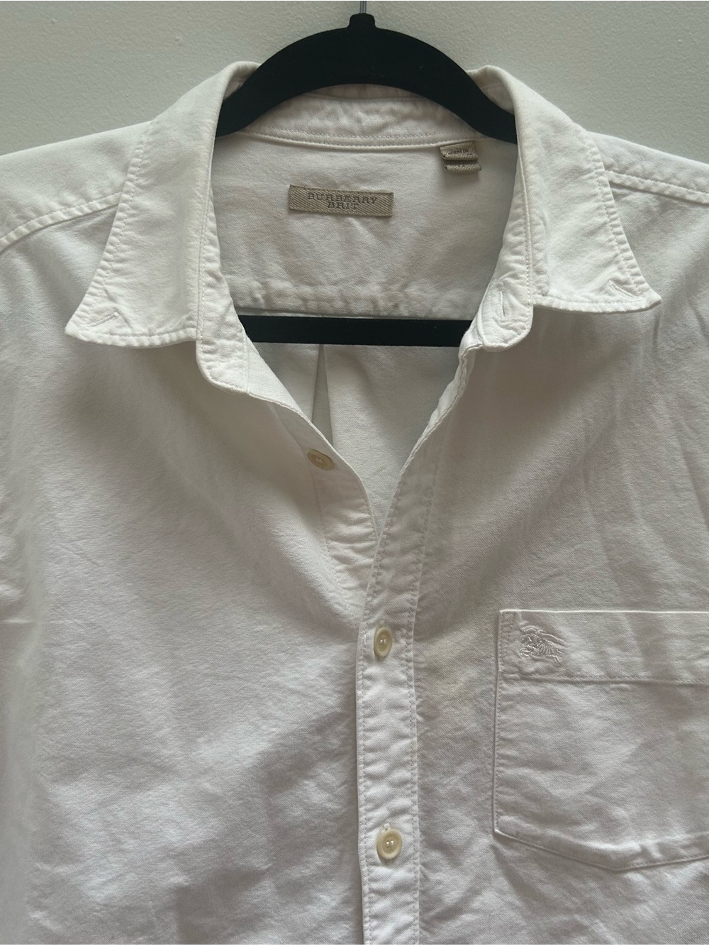 Burberry White Cotton Button-Up Shirt - Men's